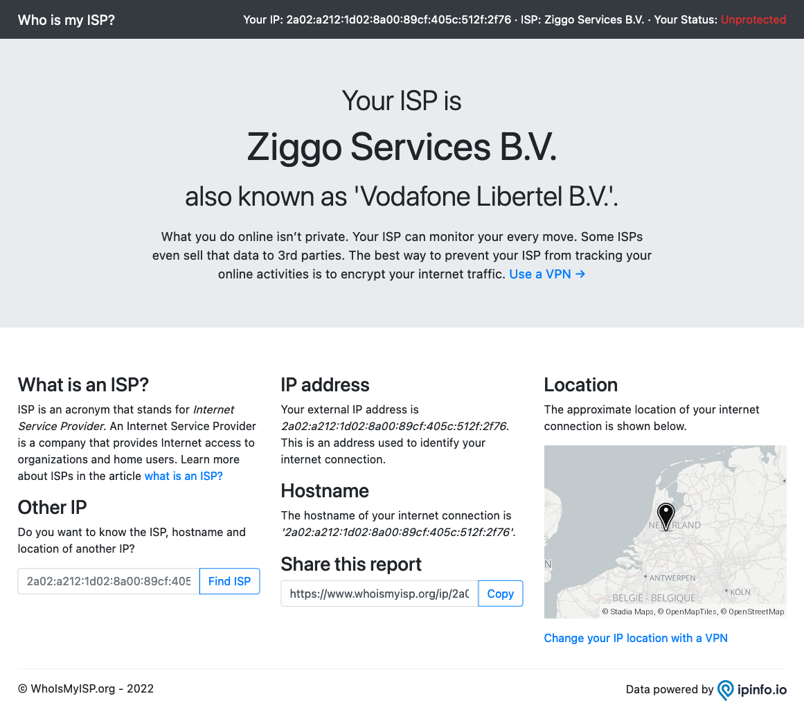 Find your ISP with WhoIsMyISP.org